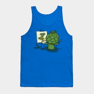 Funny Cute Artistic Artsy Vegan Artichoke Painting Cartoon Tank Top